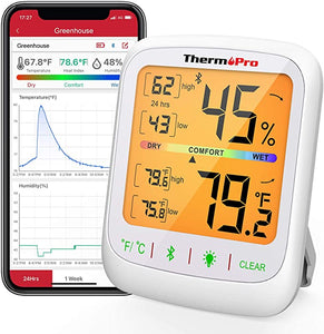 ThermoPro TP359 Bluetooth Wireless Thermometer Hygrometer and Humidity Monitor